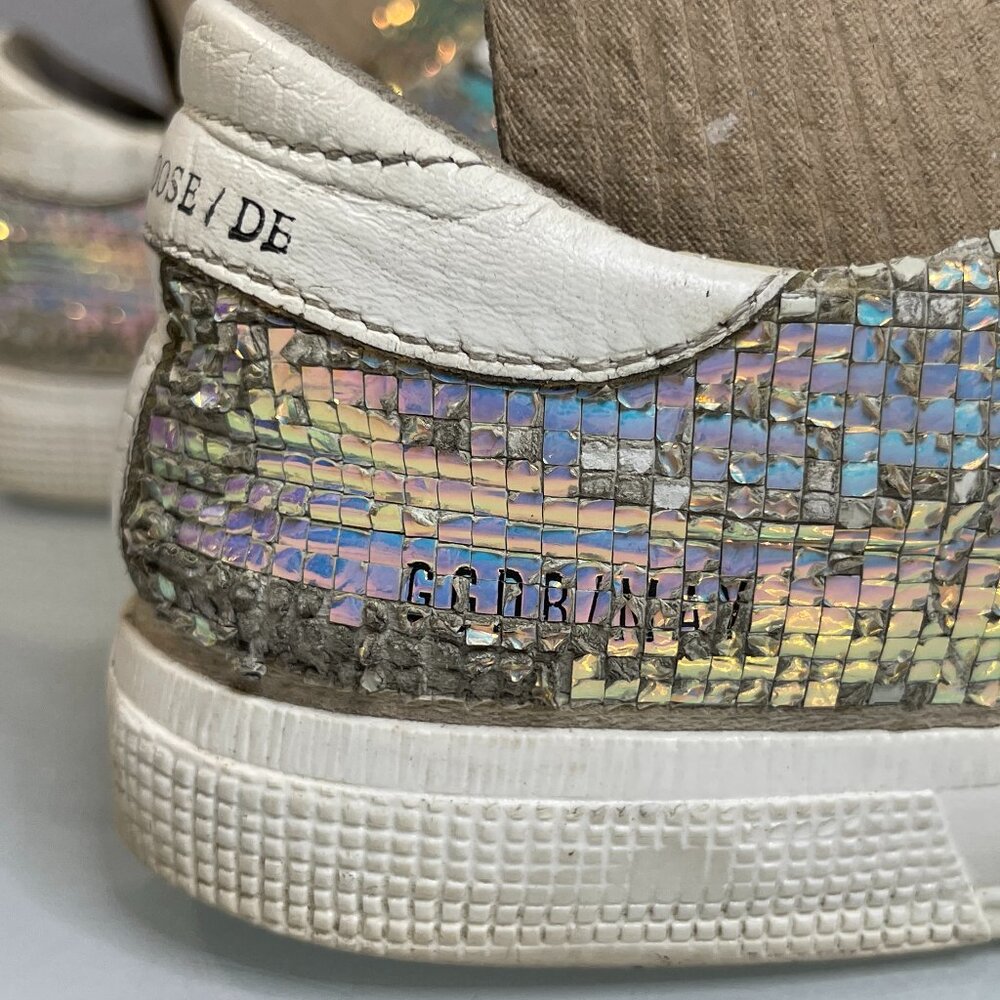 Golden Goose Womens Iridescent Holographic Superstar Sneakers with White Star - Picture 4 of 13